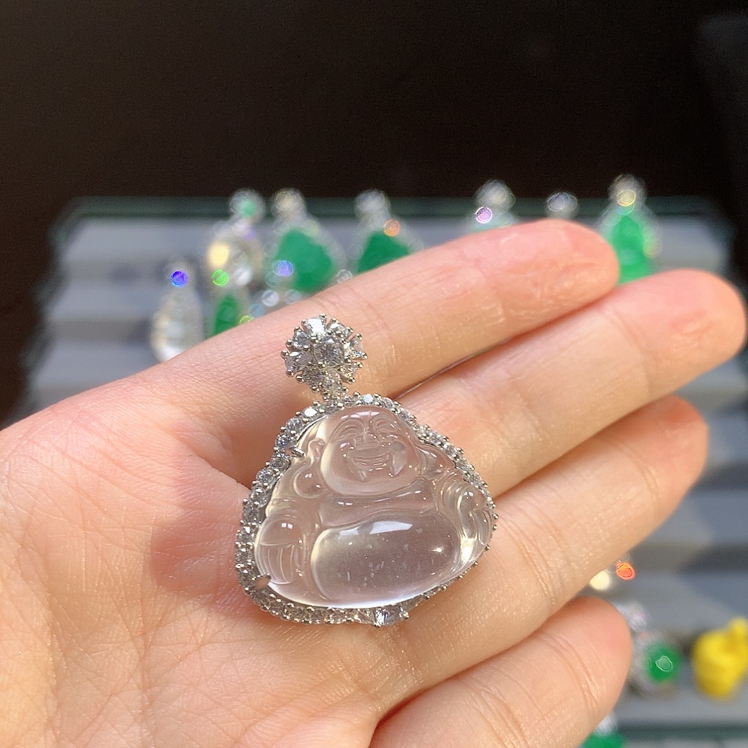 石英质玉银S925镶嵌颈饰