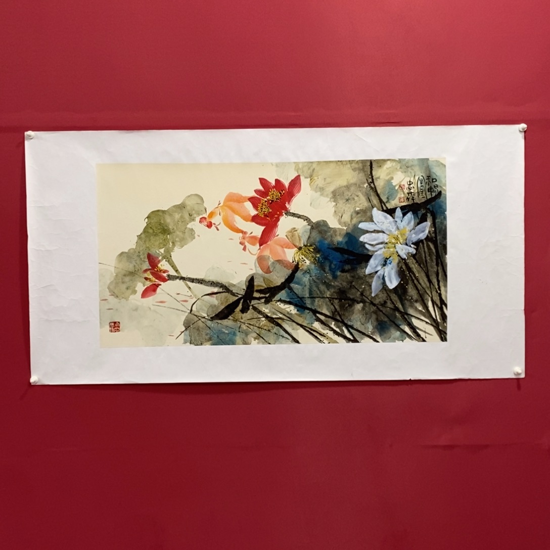 国画廖忠柳三尺真人真品 