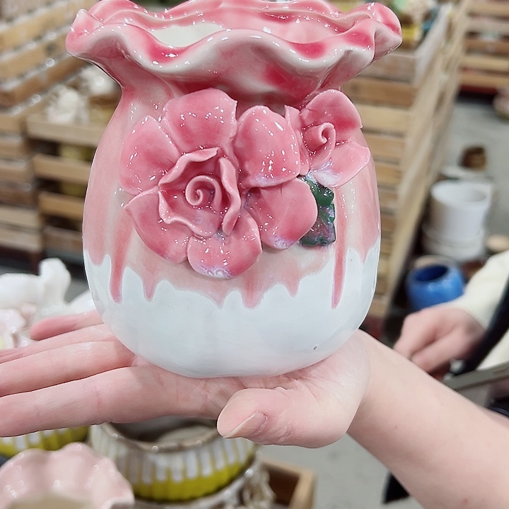 有孔.凑满10元发货多肉陶瓷花盆！