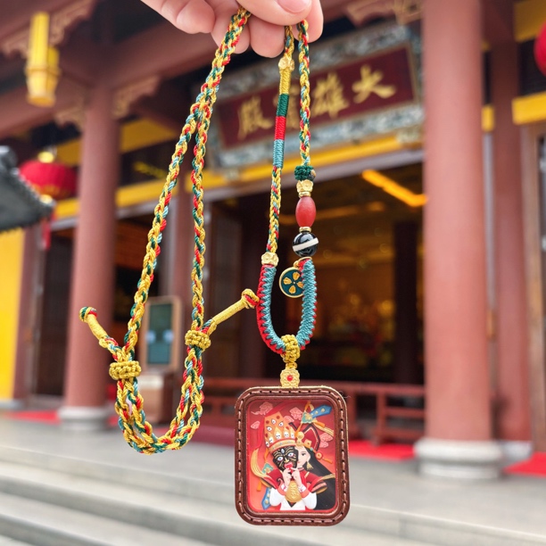 藏式手绘擦擦唐卡手工皮壳吊坠扎基拉姆八大守护