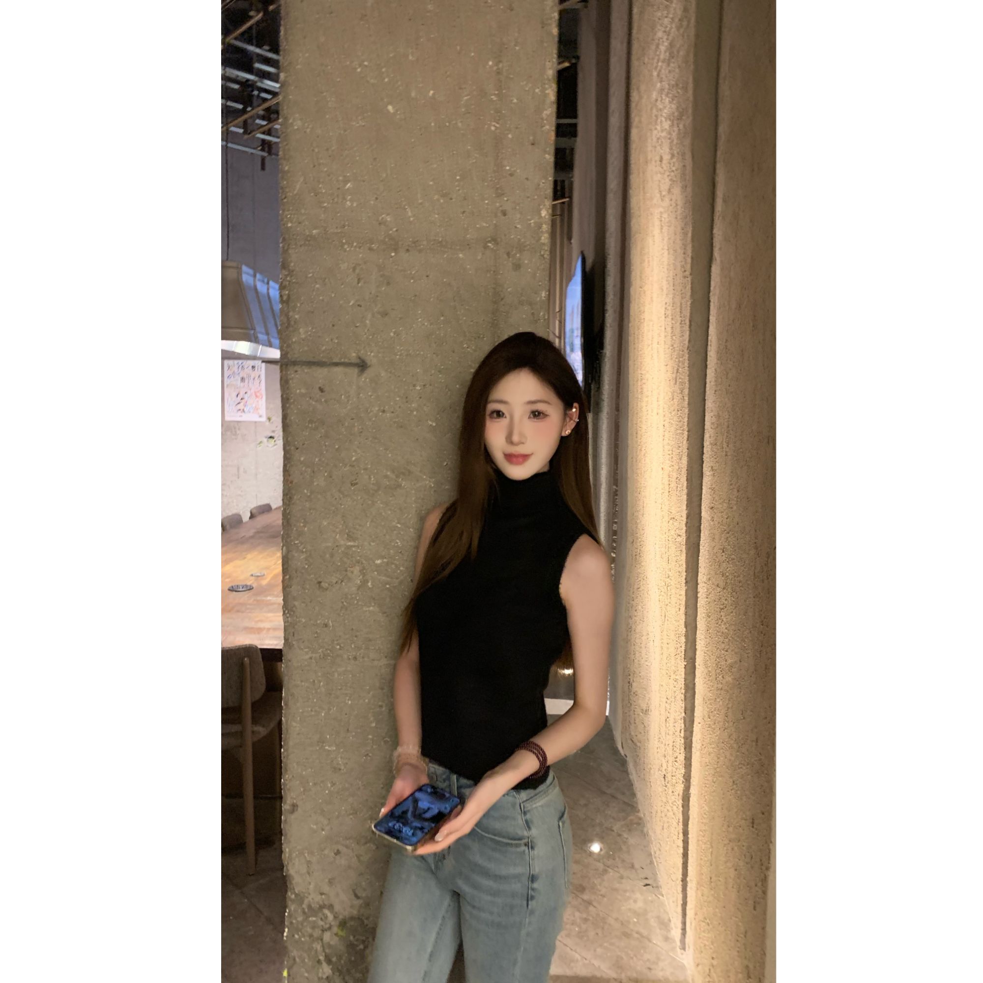 Jaxeee常规修身型甜辣风高级感背心网红打底无袖ins通勤显瘦