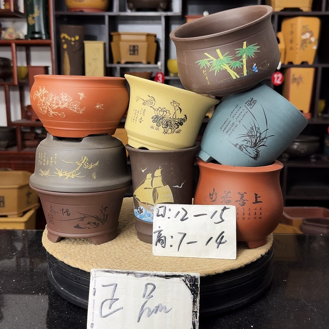 紫砂花盆D-婉秋紫砂花盆
