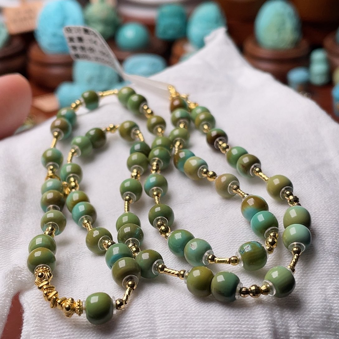 绿松石珠宝奇石18K金镶嵌