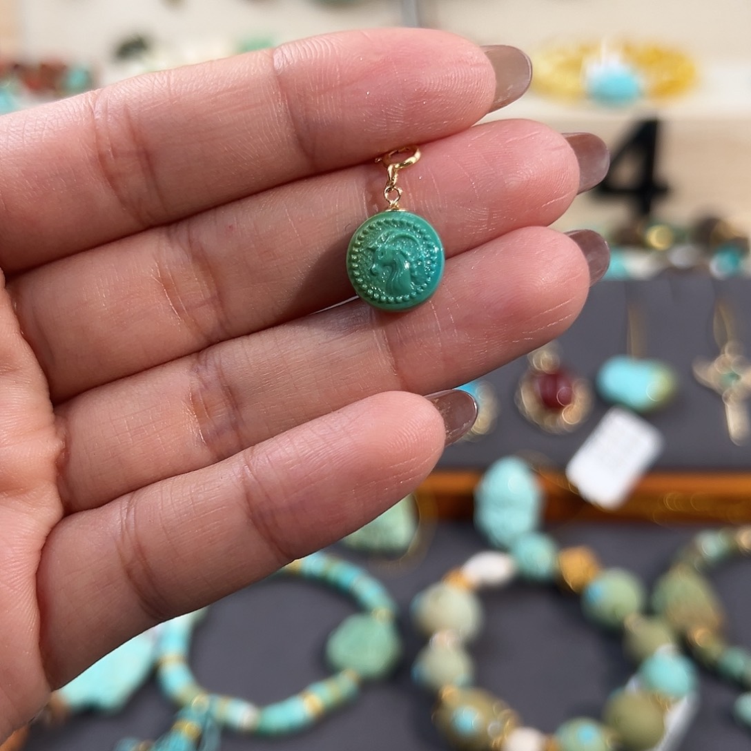 绿松石18K金镶嵌白羊座滴溜