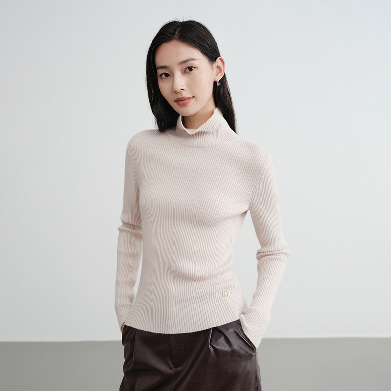 EP雅莹早秋新品 高领基础打底软糯细腻混纺羊毛羊绒衫9932A