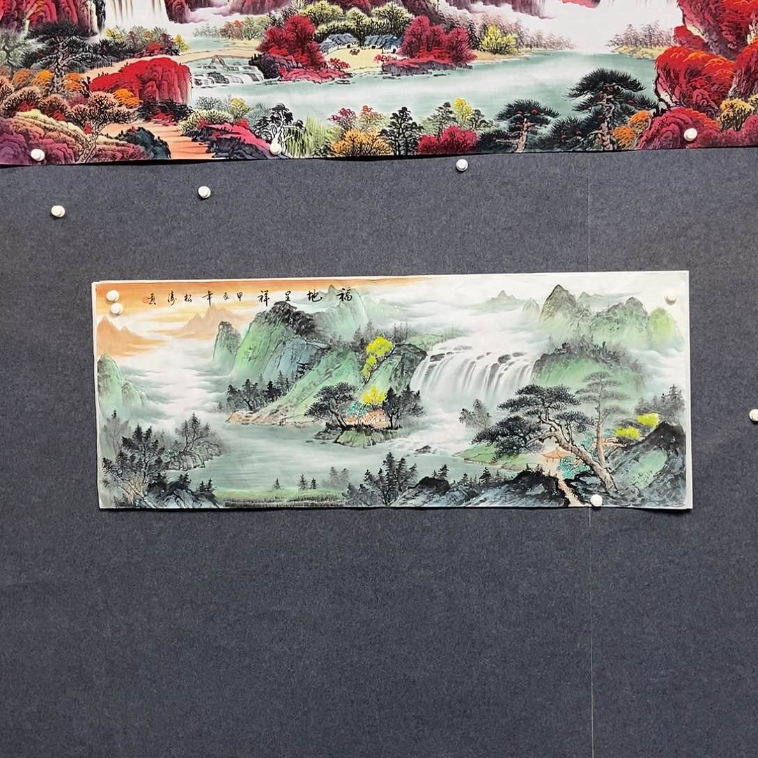 国画小六尺山水一副