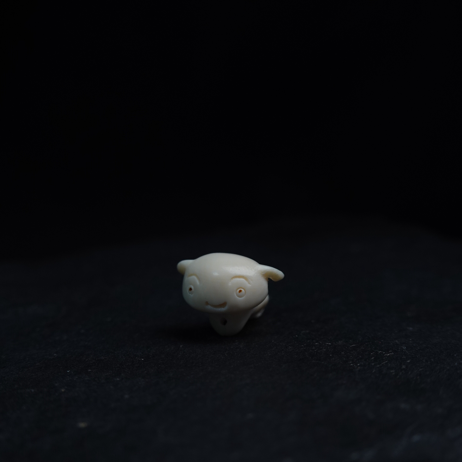 猛犸牙雕可爱小白 手串戒指小提溜手机挂配饰