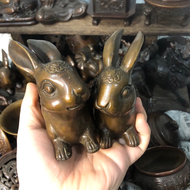 一对兔子摆件专属链接