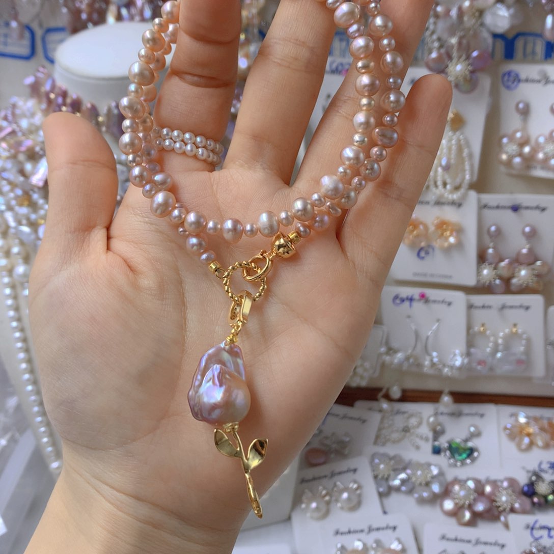 银S925镶嵌淡水珍珠耳饰