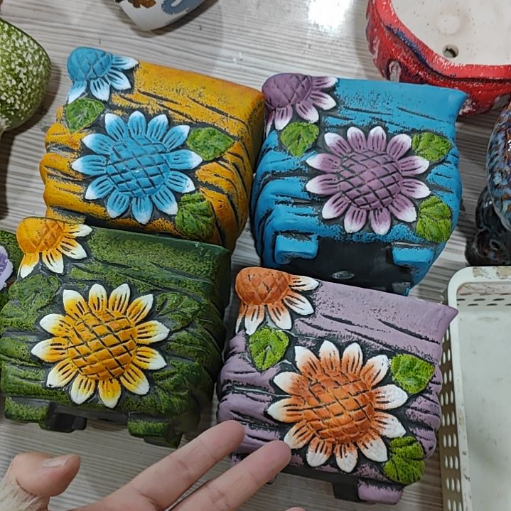 红陶吸水透气的白陶花盆凑满12发货