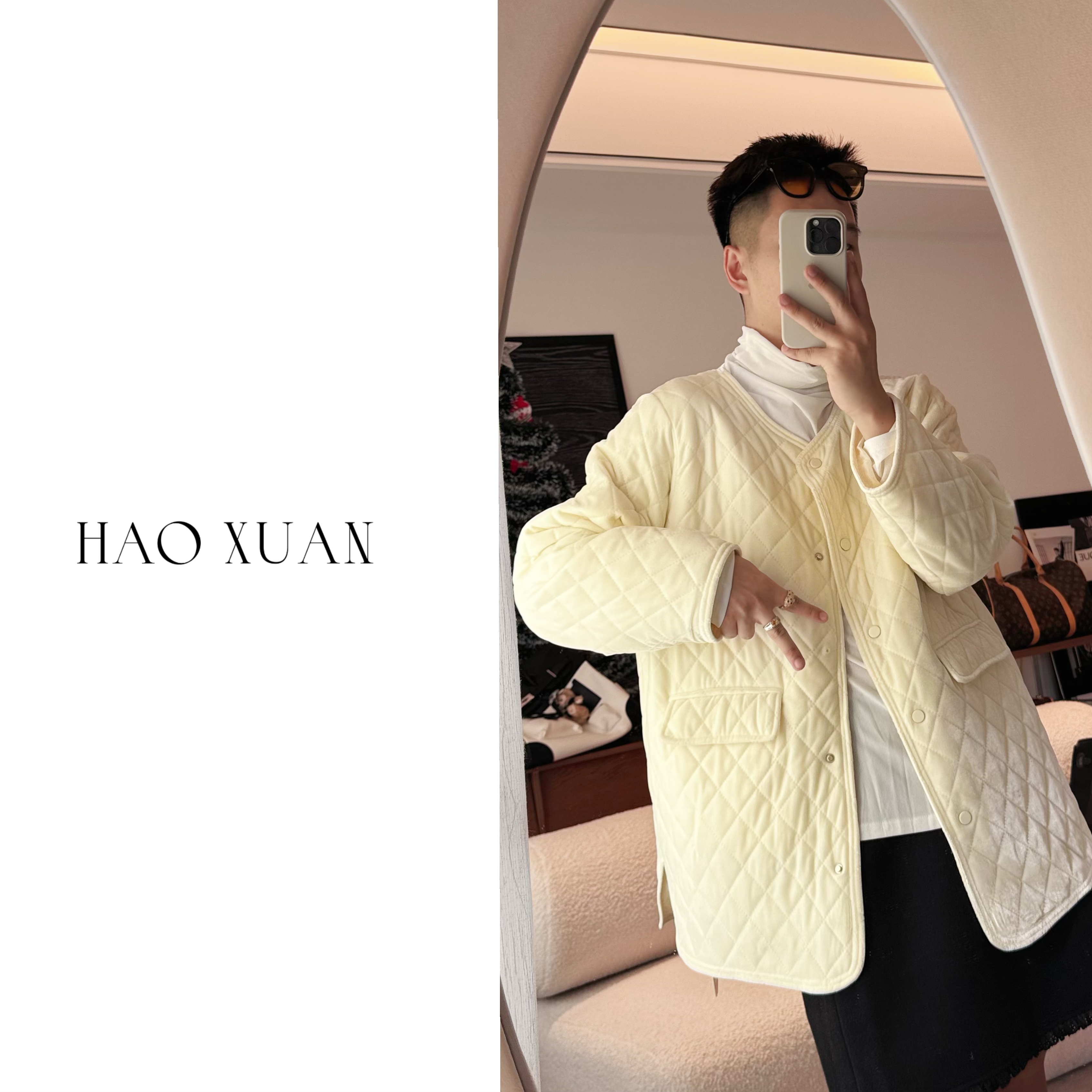 HAOXUAN 大码微胖【079】丝绒棉服#8852