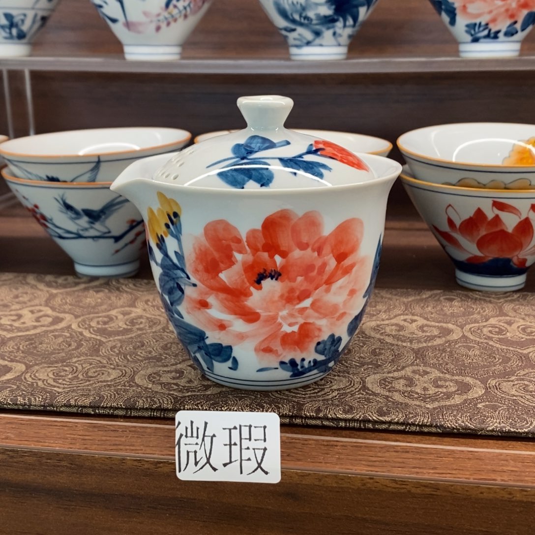微瑕釉下彩纯手绘手工绘制