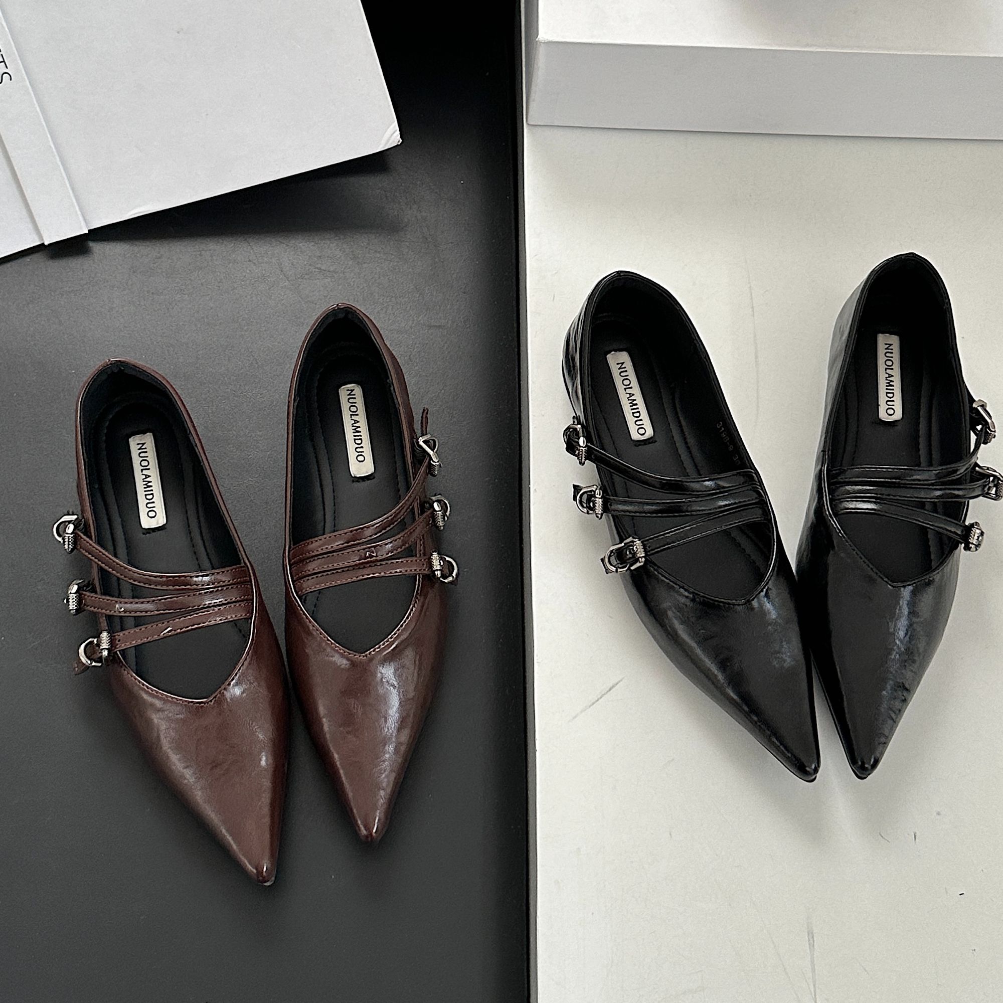 平底尖头浅口单鞋2025春季新款法式晚风低跟休闲时尚通勤女单鞋