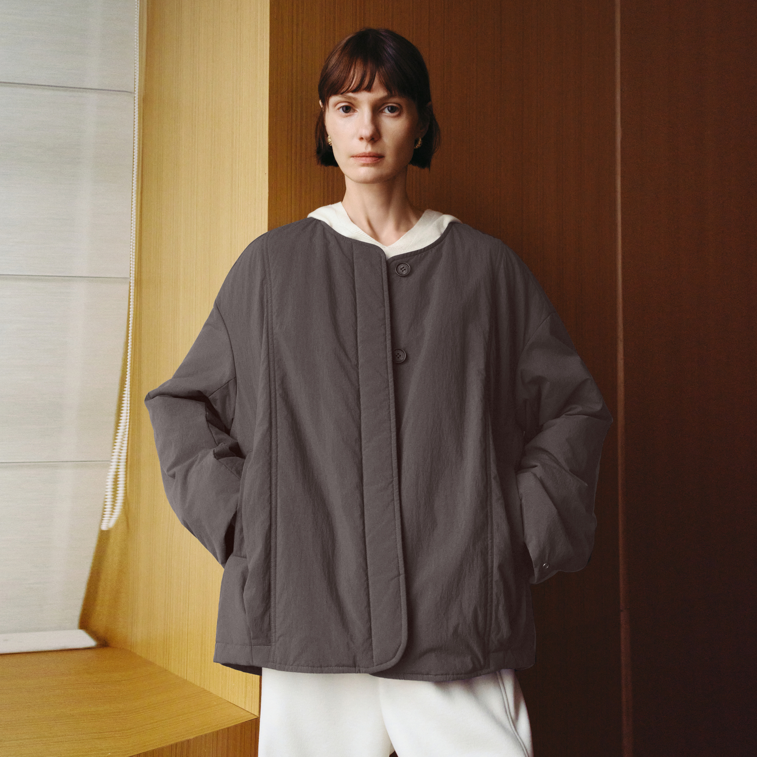 商场同款羊毛休闲薄款短外套80831/80932