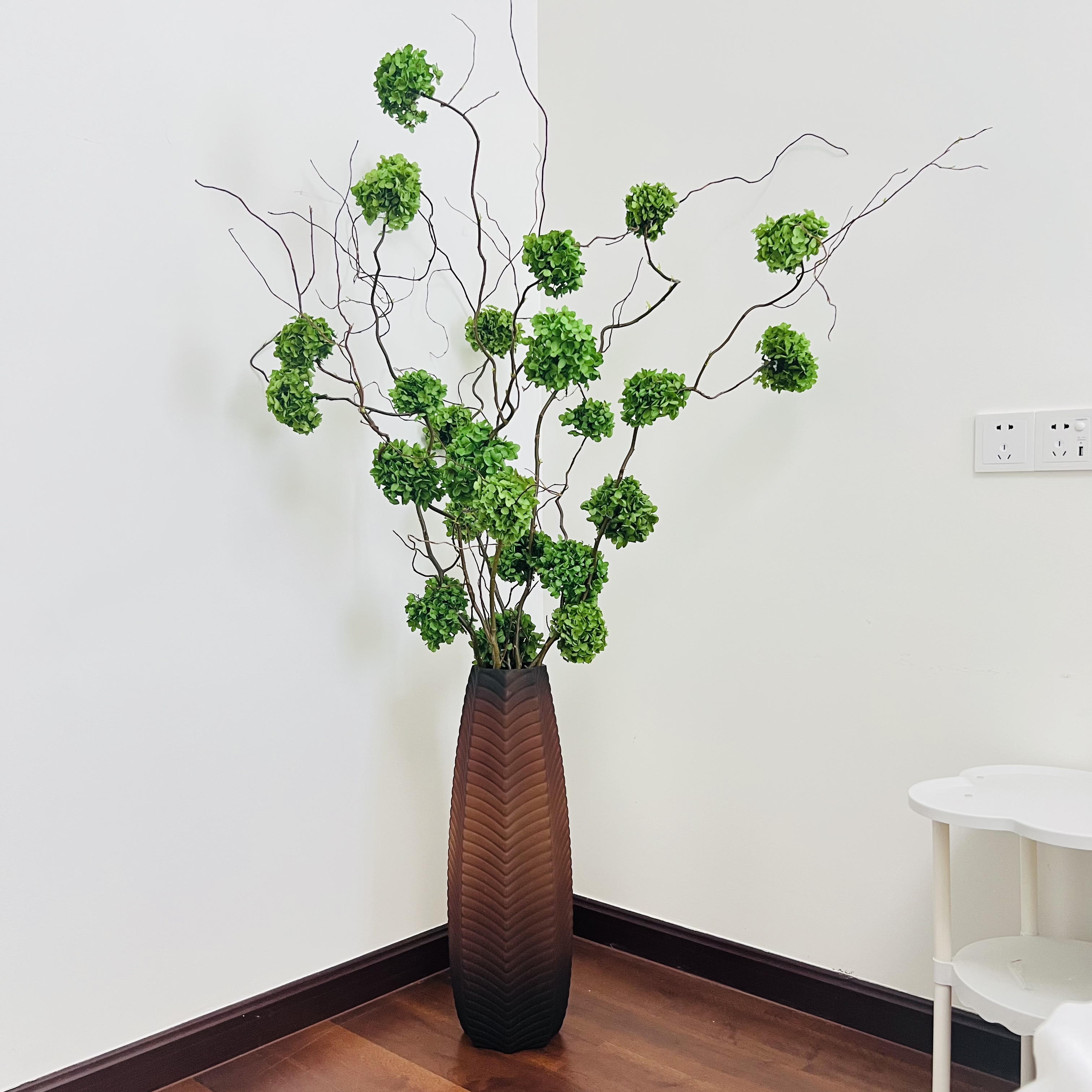 【柳暗花明】1.5m高度玄关电视柜落地款永生花