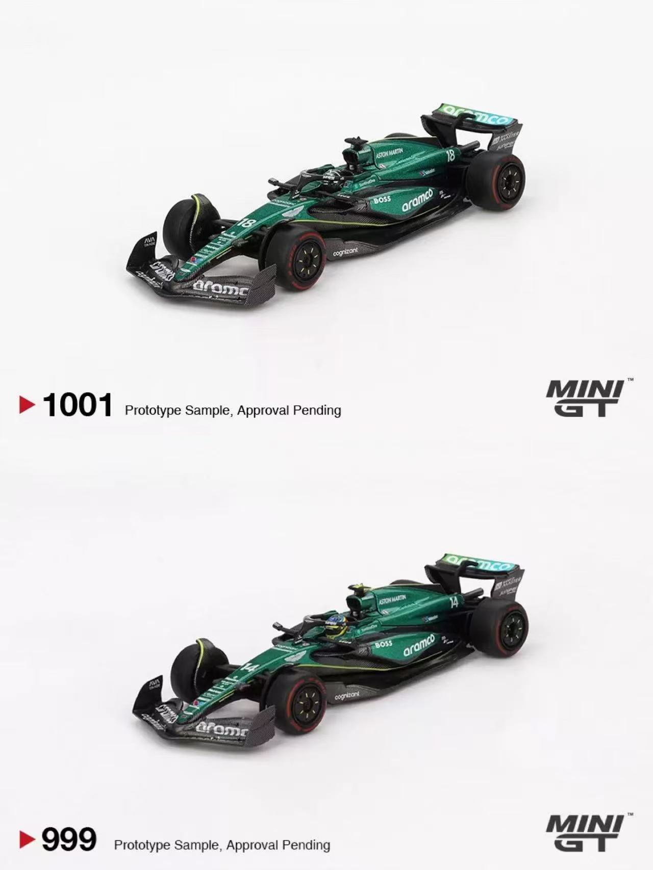 现货 MINIGT 1:64 Aston Martin AMR24 F1合金汽车模型 999 1001