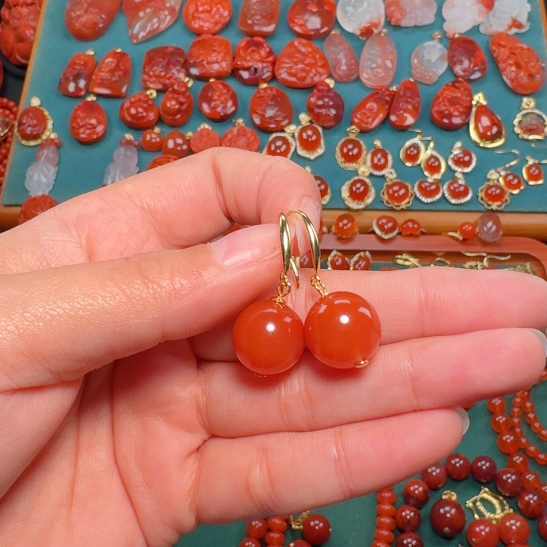 南红玛瑙南红13+银S925镶嵌