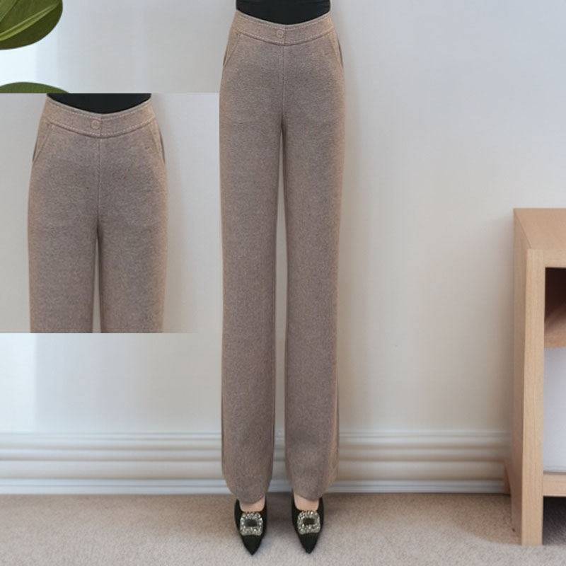 38九分秋冬加厚宽松显瘦时尚高级百搭九分筒喇裤女 5