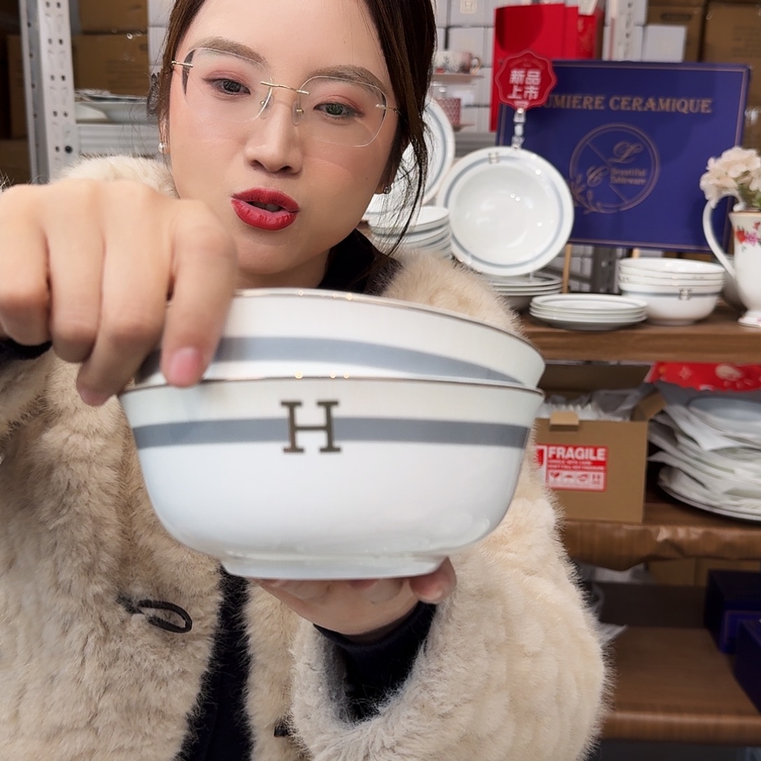 骨瓷高骨6英寸饭碗15cm2个外贸骨瓷