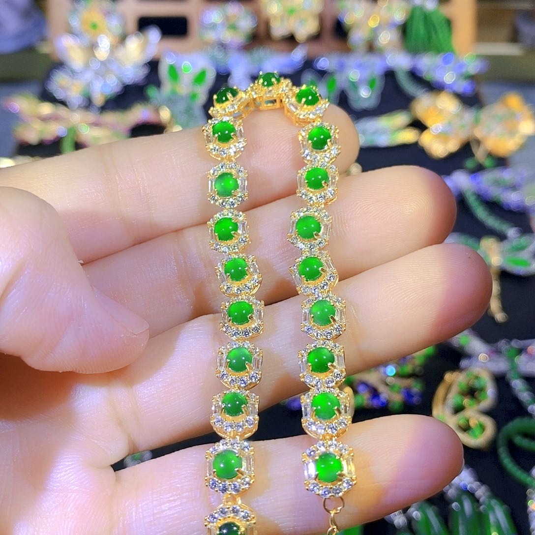 吊坠(不含链)银S925镶嵌翡翠