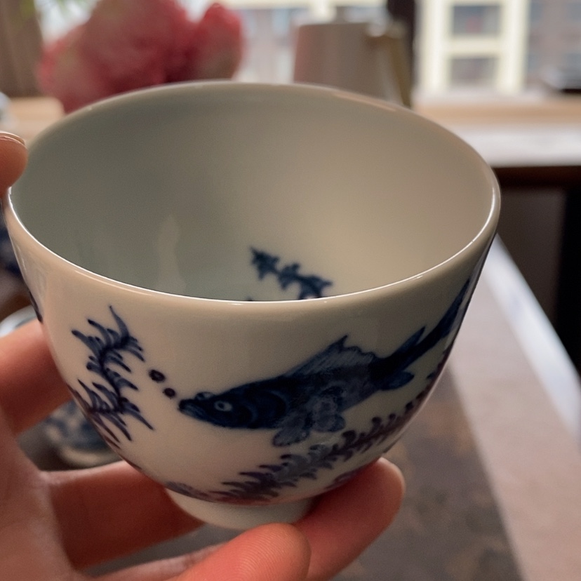 【闪购商品】杯?***途鱼藻主人杯手工手绘