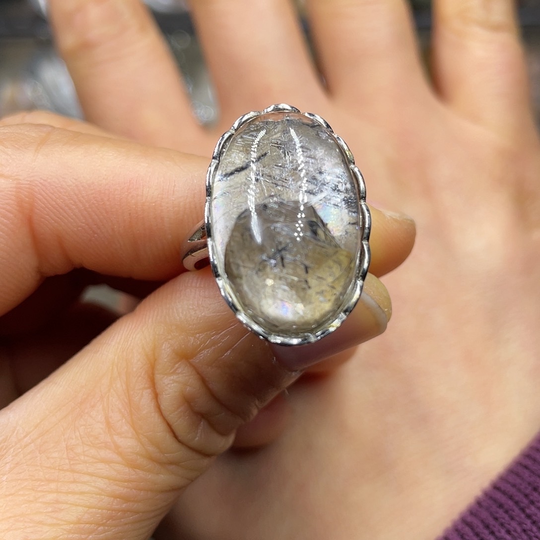 【闪购商品】水晶珠宝半成品银S925镶嵌戒指