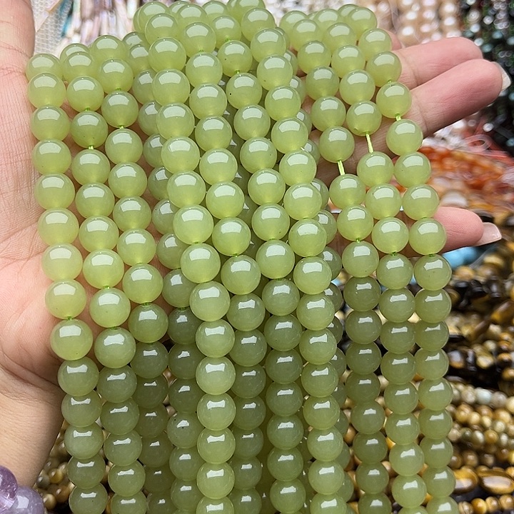 玛瑙/玉髓未镶嵌珠宝半成品一条10mm晴水和田
