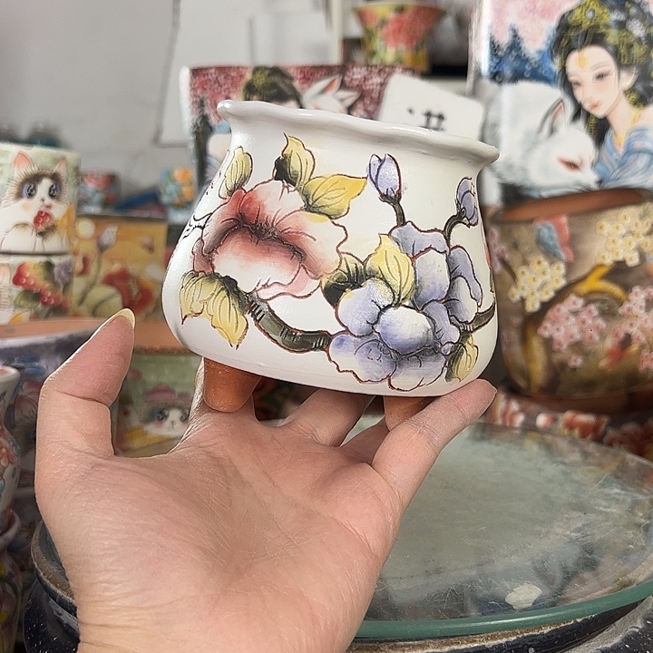 景德镇手绘花盆性价比超高