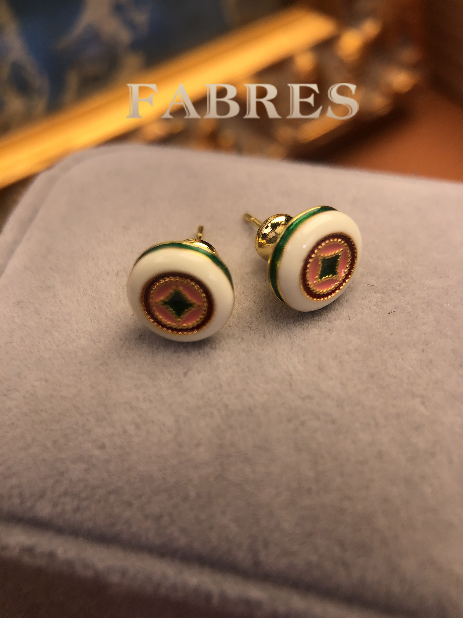 铜合金耳饰 A6493 FR★【北欧珐琅】耳钉