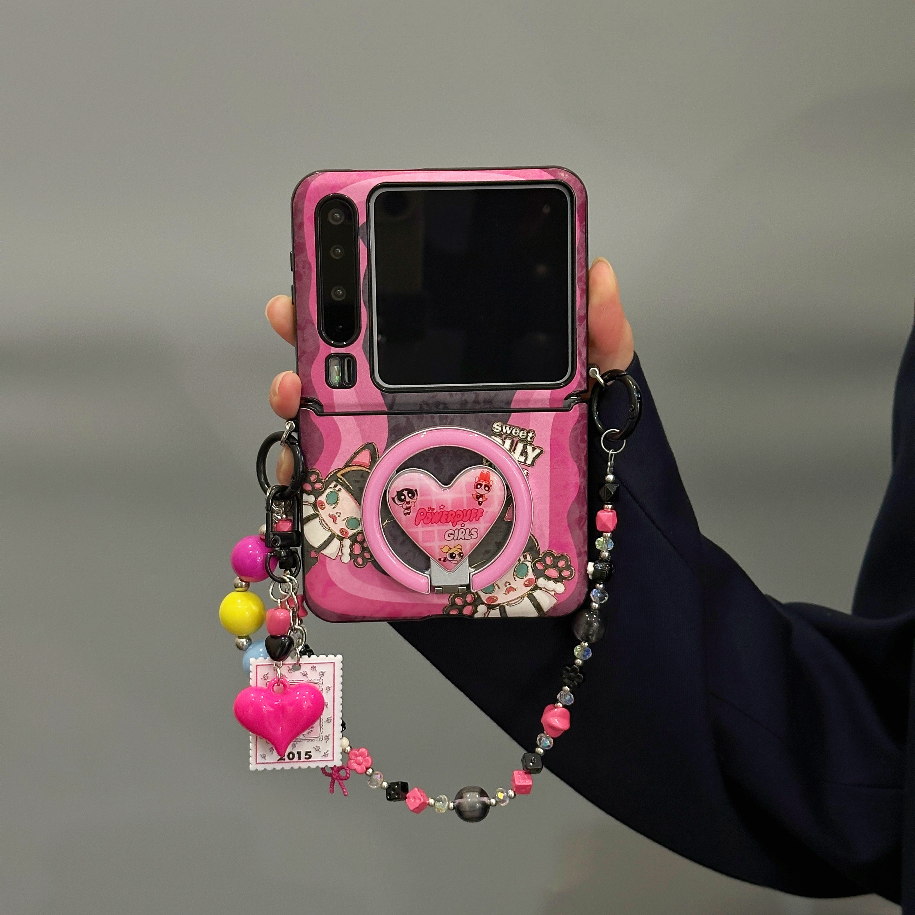 适用华为PuraX典藏版手机壳折叠屏烫金猫咪茉莉爱心支架女保护套