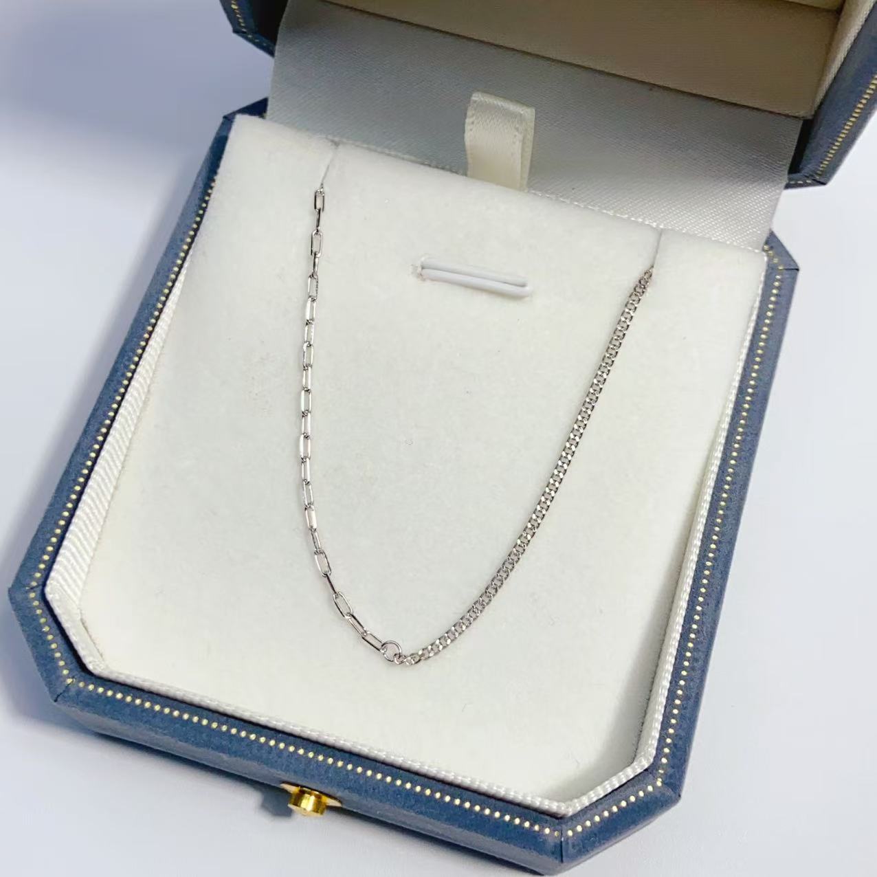 Pt950铂金AB项链45长M扣3.58克项链 简约经典百搭