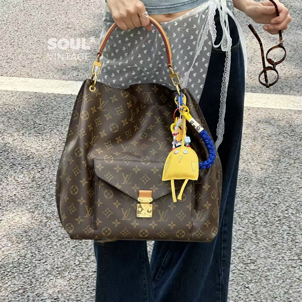 95新 LouisVuitton/路易威登 Lv 老花 metis单肩包/680021162