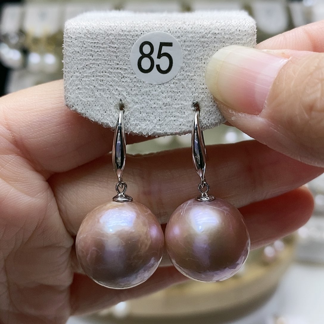 淡水珍珠耳饰银S925镶嵌