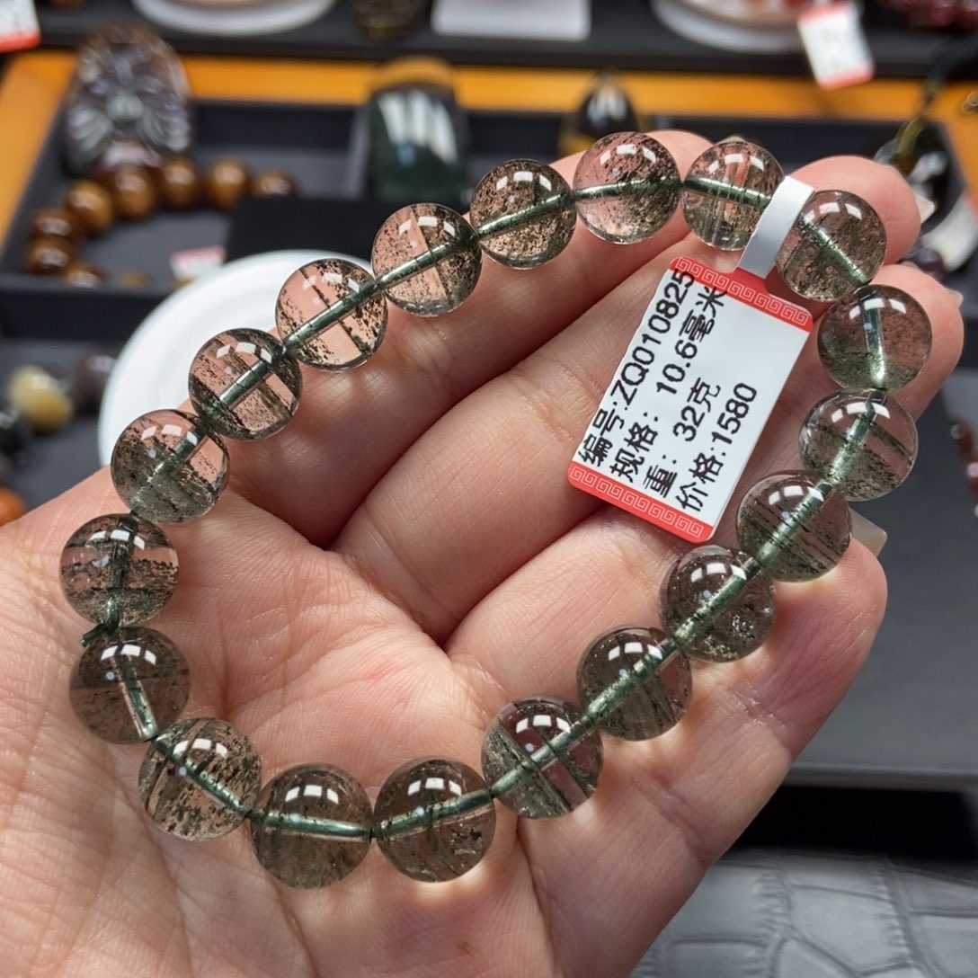 水晶绿幽灵手链10.6毫米未镶嵌