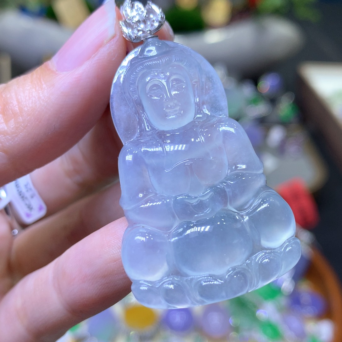 【闪购商品】翡翠颈饰18K金镶嵌翡翠吊坠项链