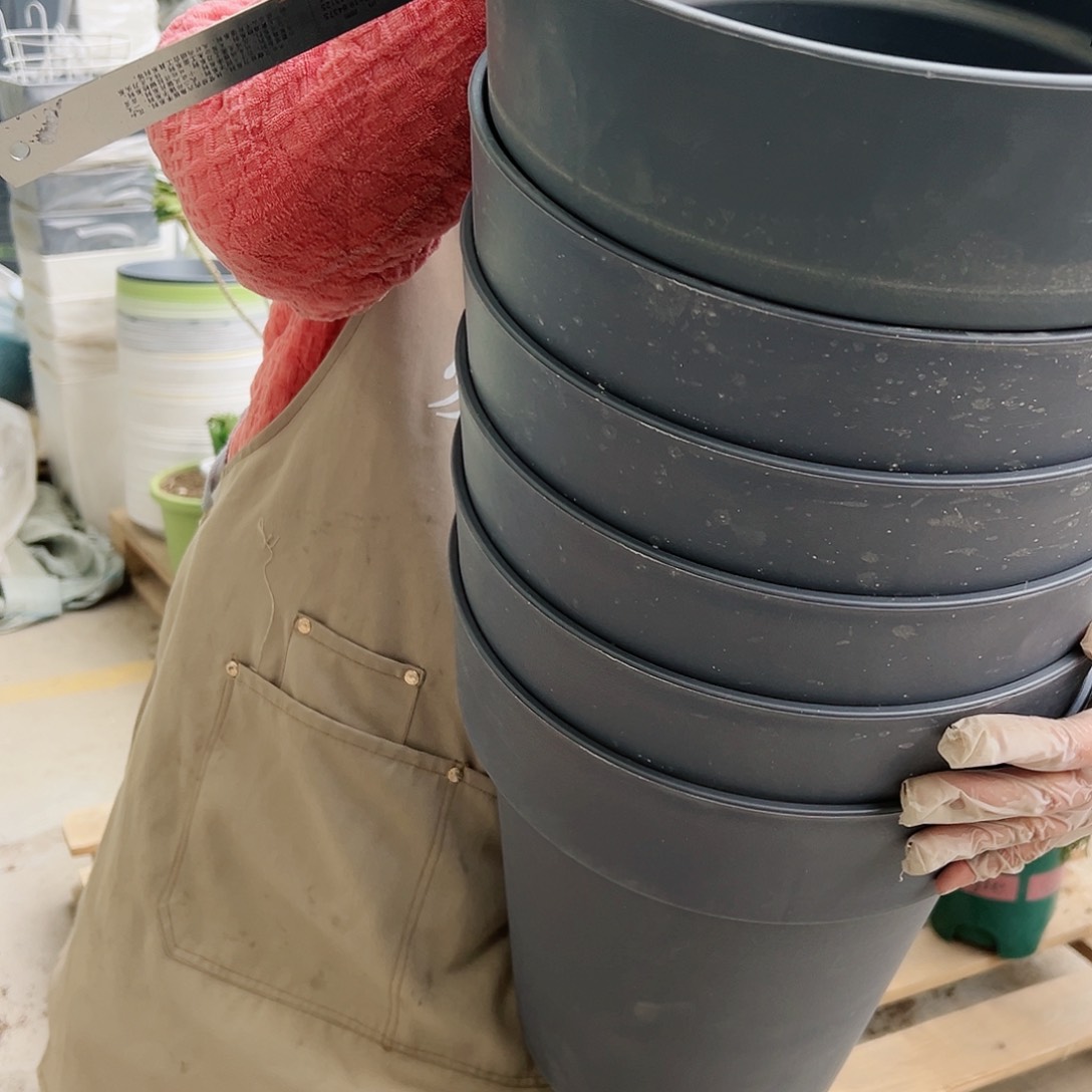 树脂瑕疵月季盆300#灰黑色3个无托