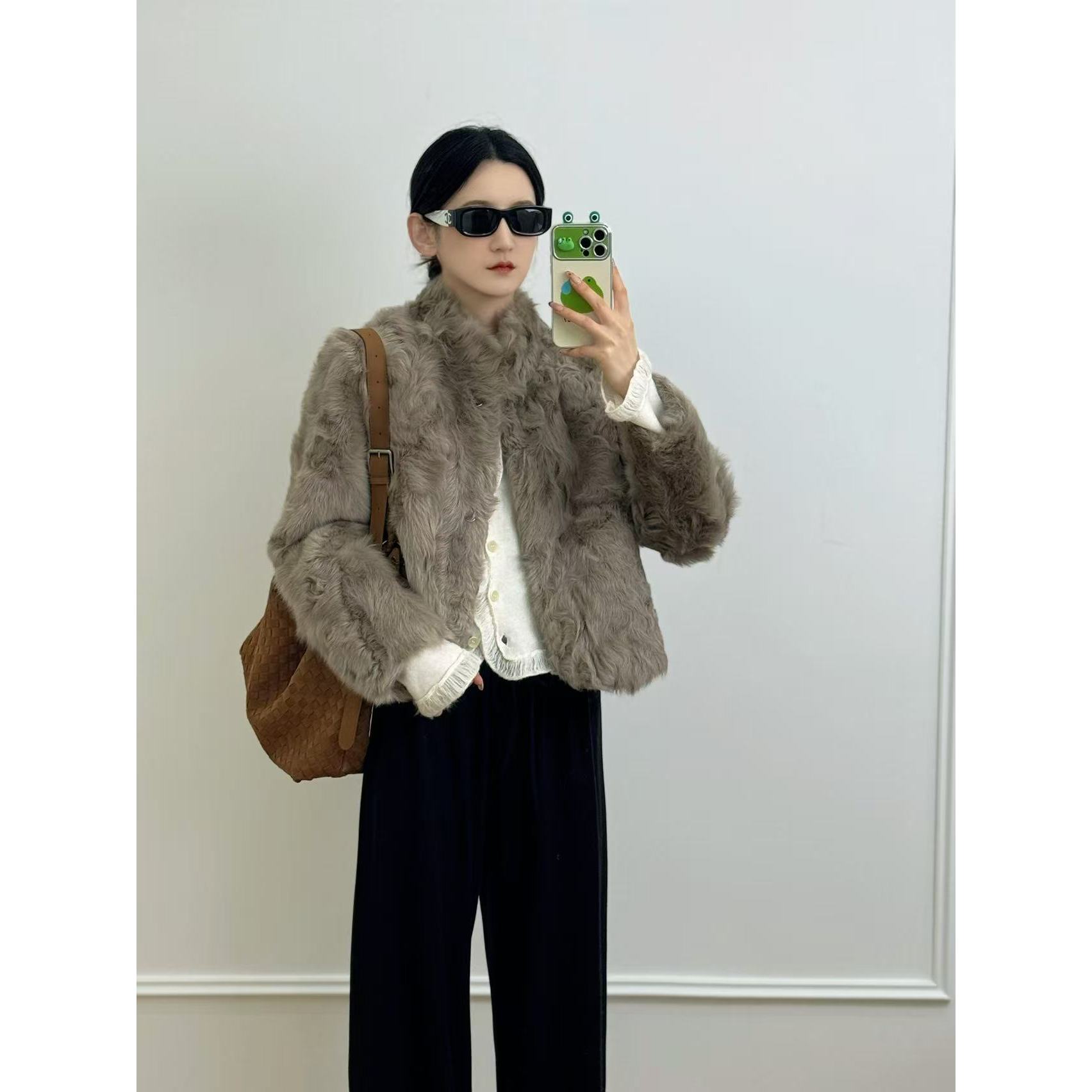 人造皮草 『朱小姐』「轻奢系列」保暖时尚皮草外套 G580