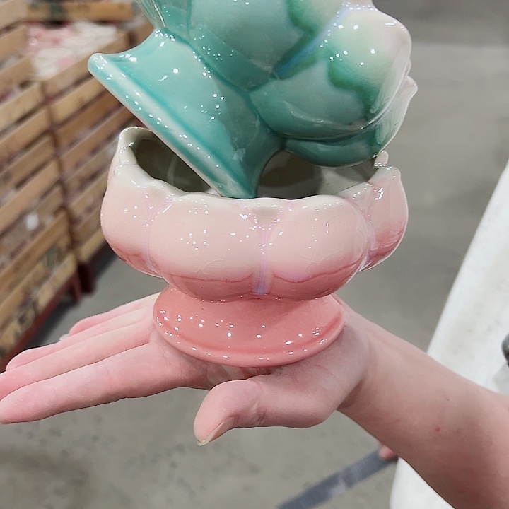 有孔.凑满10元发货多肉陶瓷花盆！