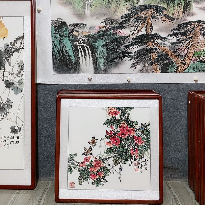 【闪购商品】国画书画作品带框65×65厘米