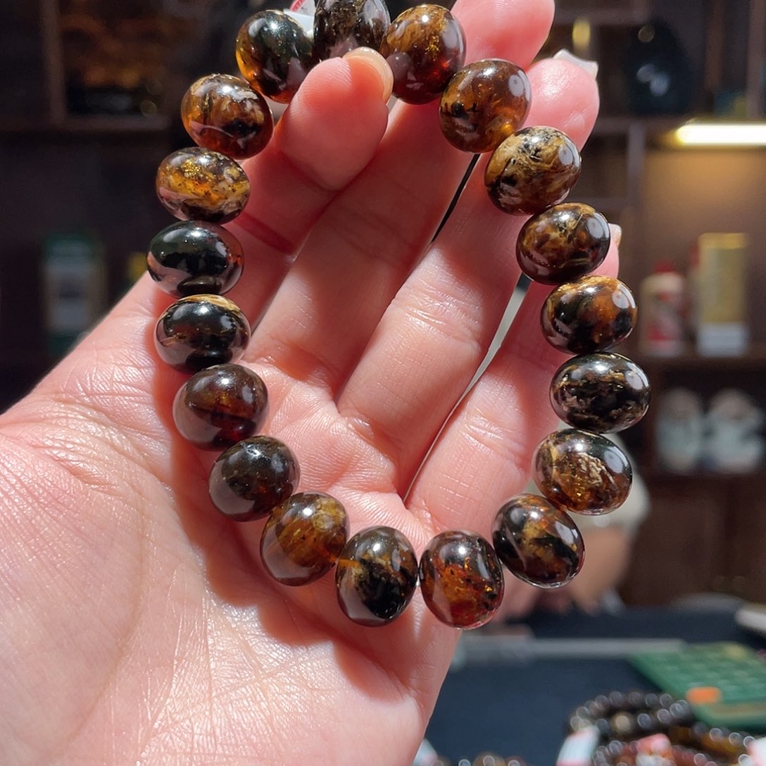 琥珀颈饰未镶嵌13m花珀