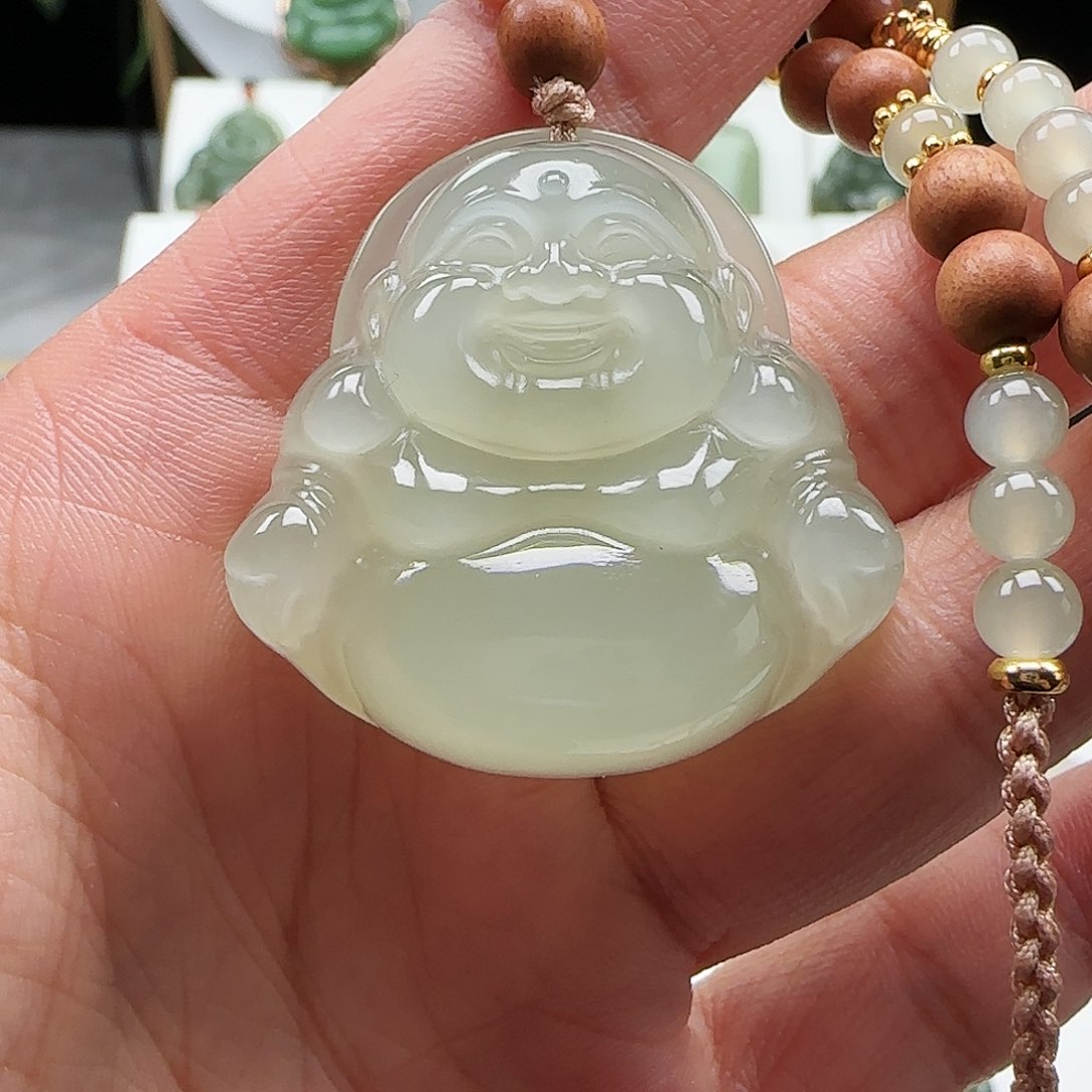 和田玉未镶嵌颈饰A*沫