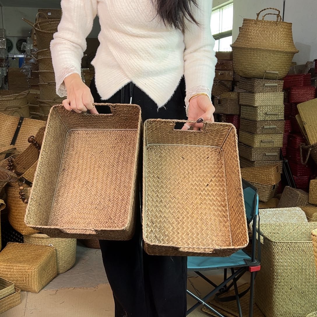 草编草编包/草编收纳盒带瑕疵