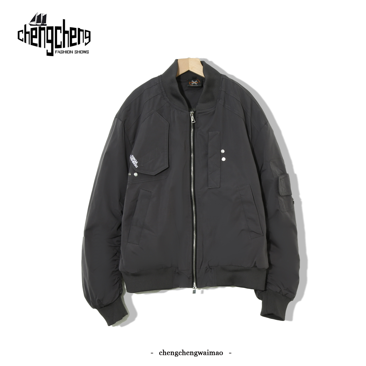 运动休闲男女同款棒球领夹克棉服保暖百搭冬字母男友风棉服6C818