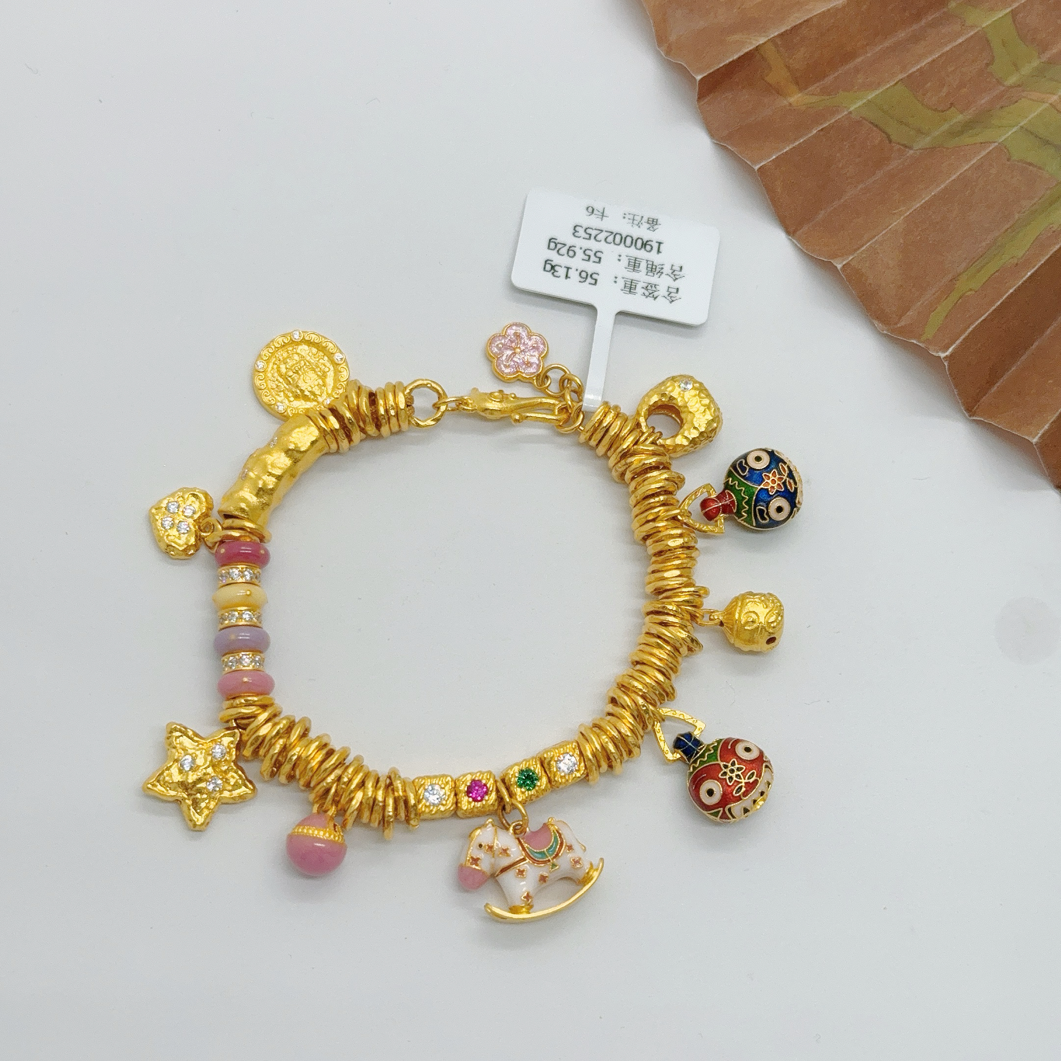 足金999手工盘缠 卡6  烧蓝提溜  14.5CM 55.79