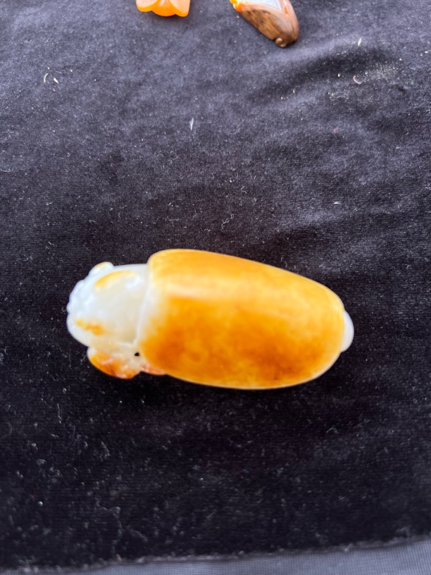 和田玉，沁黄色龙龟