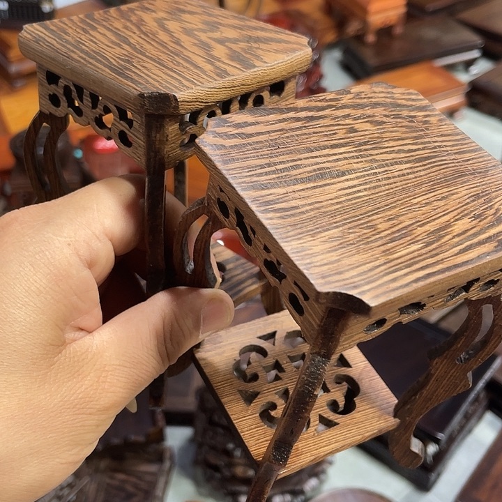 香榧木红木底座工艺品2个