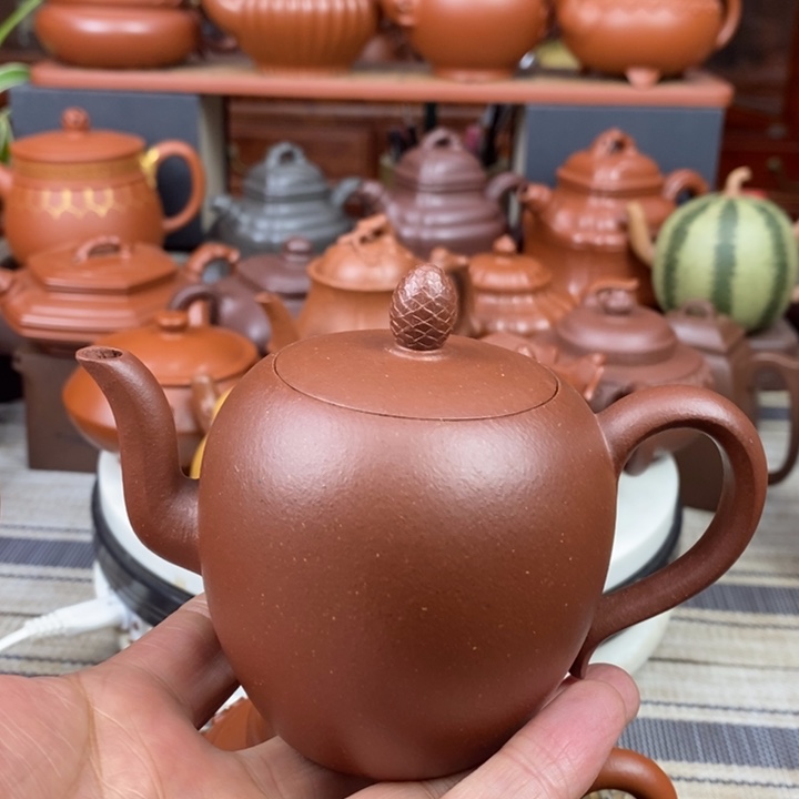 紫砂茶壶全手工美人肩220CC原矿宝山红降坡泥特价