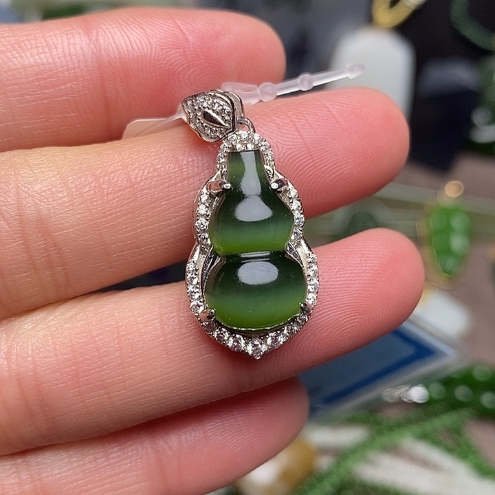 和田玉银S925镶嵌颈饰