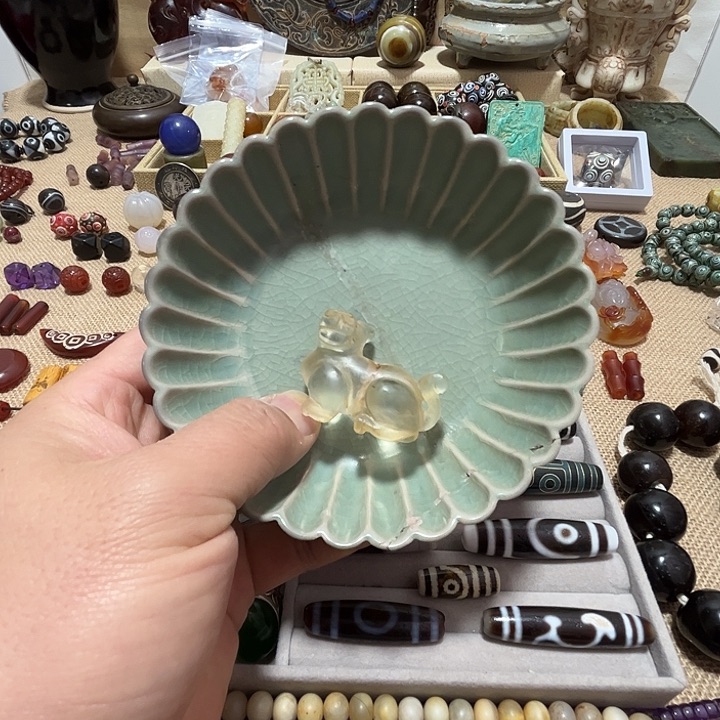 摆件来****e瓷器老物件摆件手工