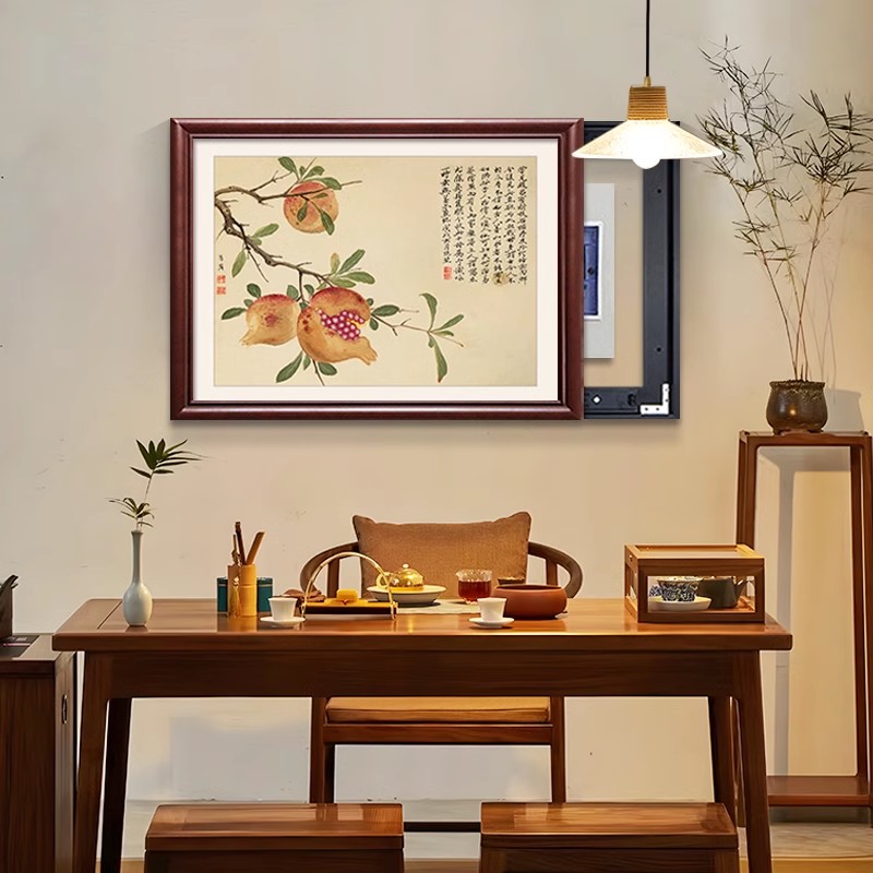多子多福中式电表箱装饰画配电箱挂画电闸遮挡盒石榴水果餐厅挂画